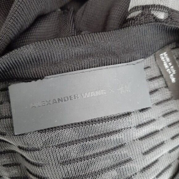 ALEXANDER WANG & H&M Fine Knit Tunic Top / Dress Mesh Panels Sz XS Flawed - Picture 15 of 16